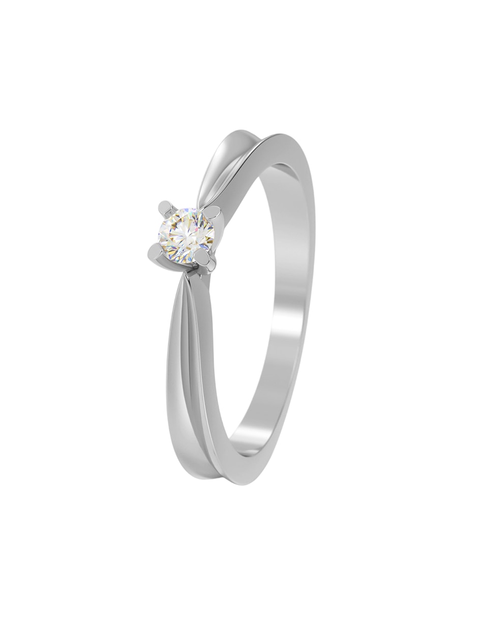 Anillo de compromiso de Oro 10 k Moissanita 5