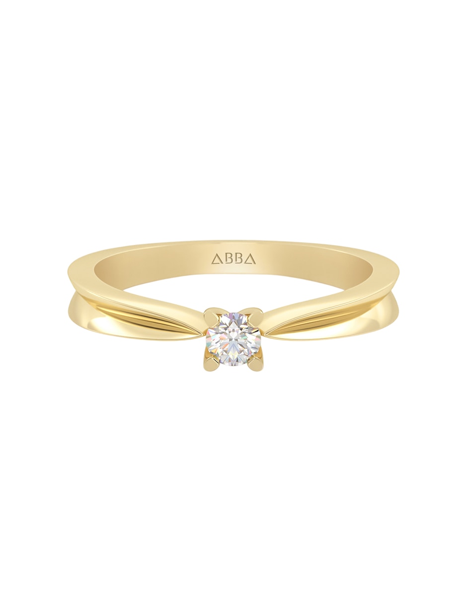 Anillo de compromiso de Oro 14 k Moissanita