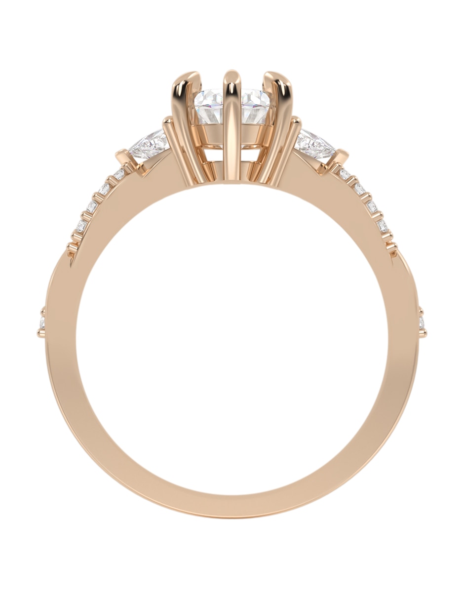 Anillo de compromiso de Oro 10 k Zirconia 2