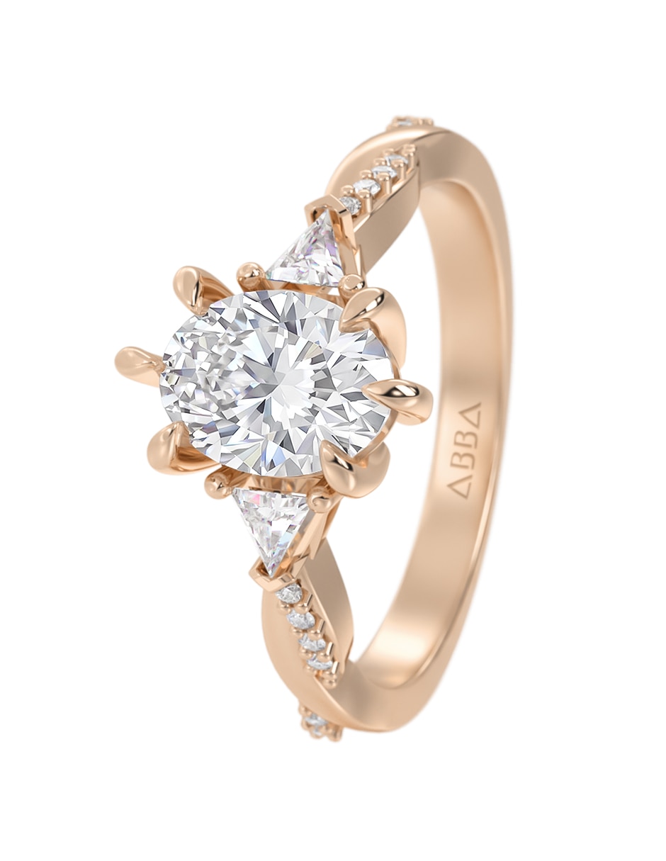 Anillo de compromiso de Oro 10 k Zirconia 5