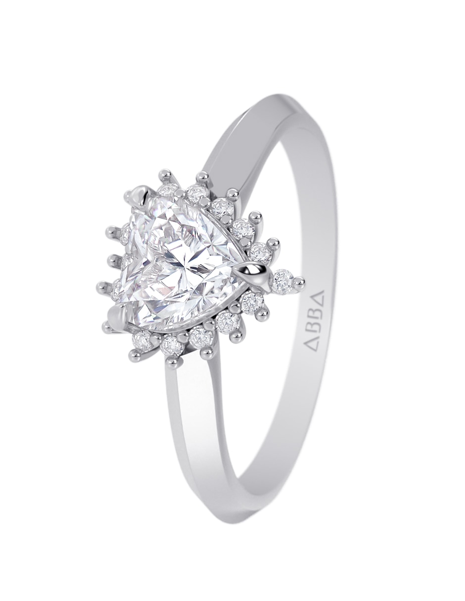 Anillo de compromiso de Oro 10 k Zirconia 3