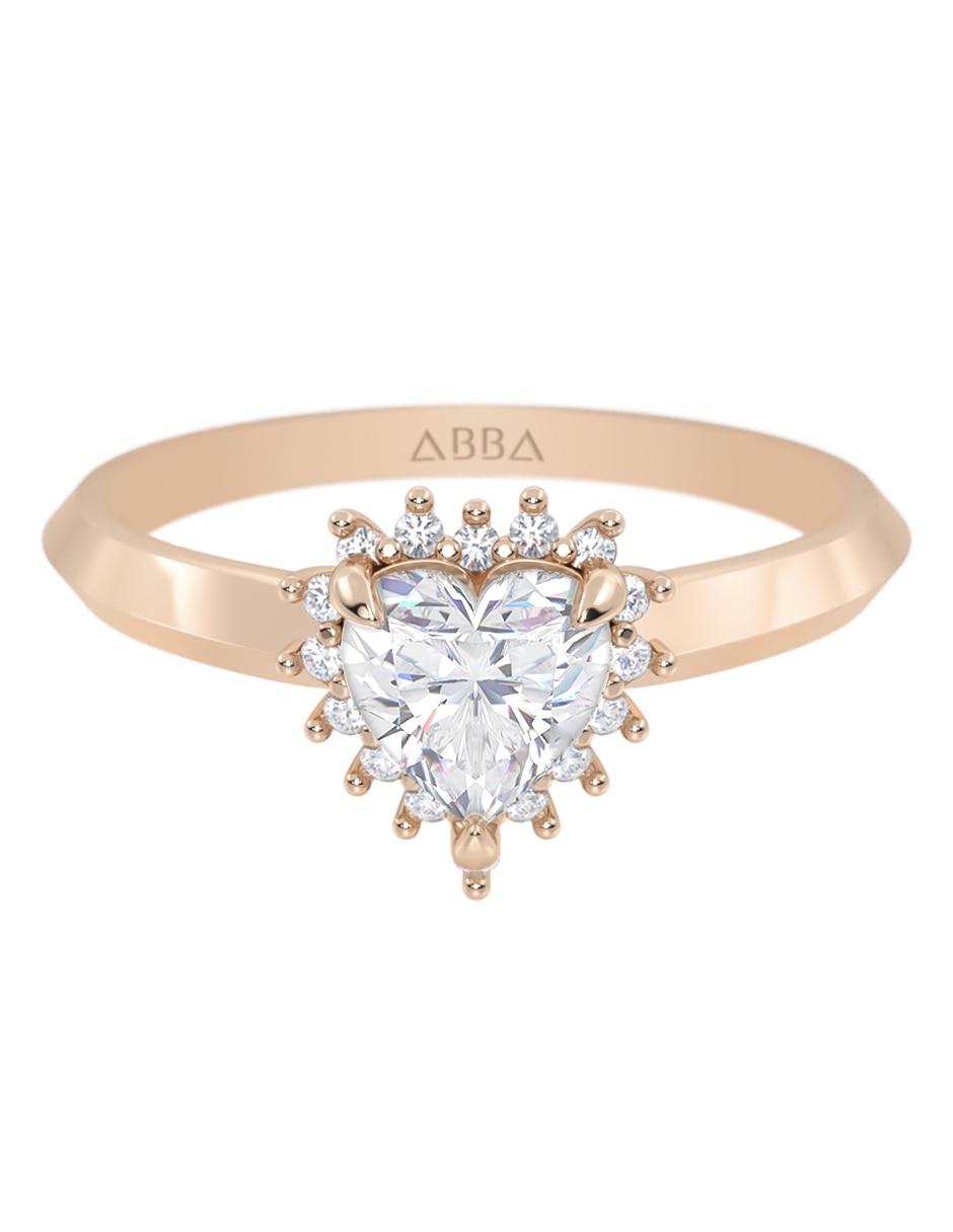 Anillo de compromiso de Oro 10 k Zirconia