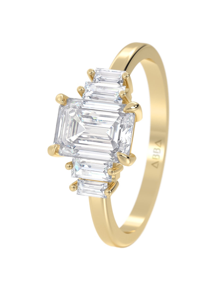 Anillo de compromiso de Oro 14 k ABBA JOYAS Zirconia