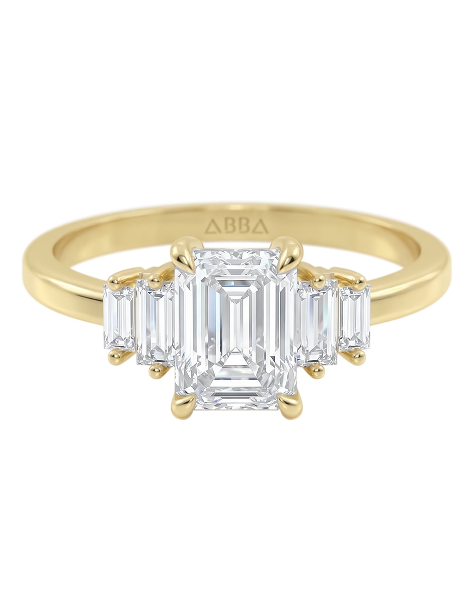 Anillo de compromiso de Oro 14 k Zirconia