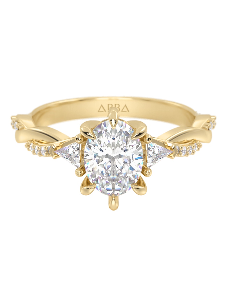 Anillo de compromiso de Oro 10 k Zirconia