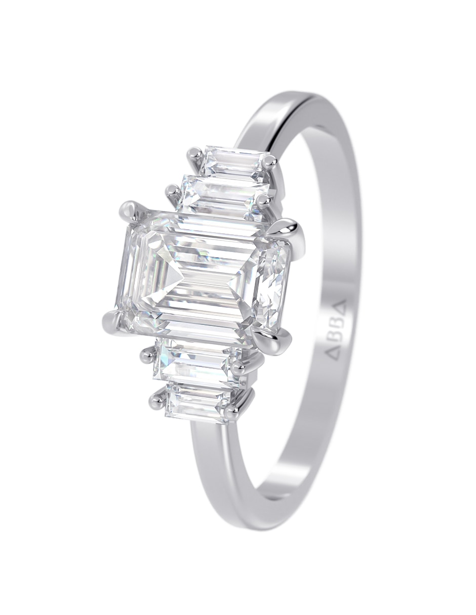 Anillo de compromiso de Oro 14 k Zirconia 3
