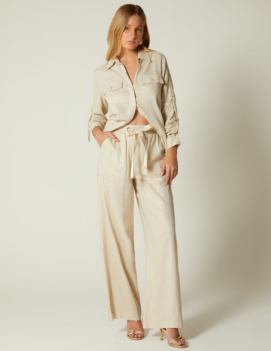 Pantalón relaxed palazzo para mujer 5