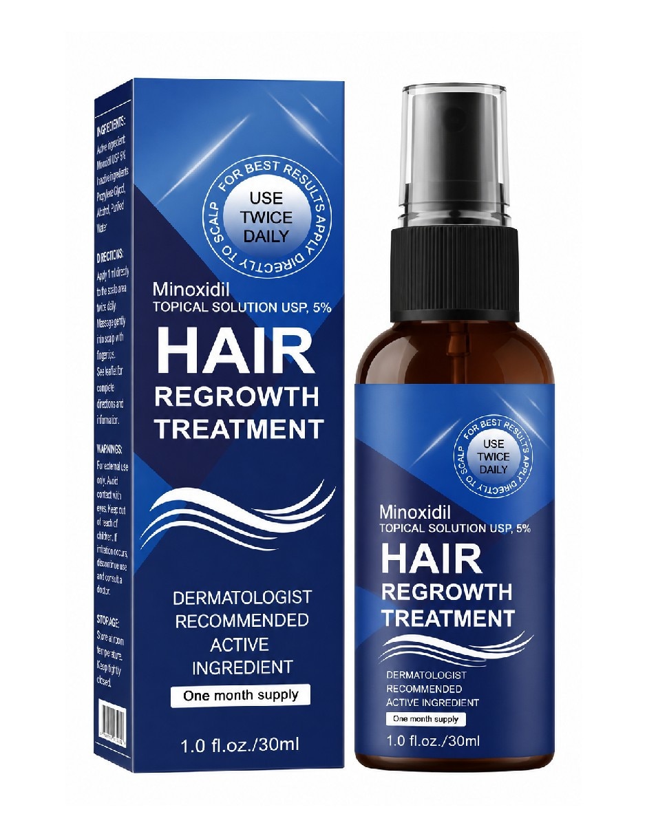 Set capilar genérica tratamiento capilar minoxidil al 5% en spray para el crecimiento de barba y cabello para todo tipo 1 pieza
