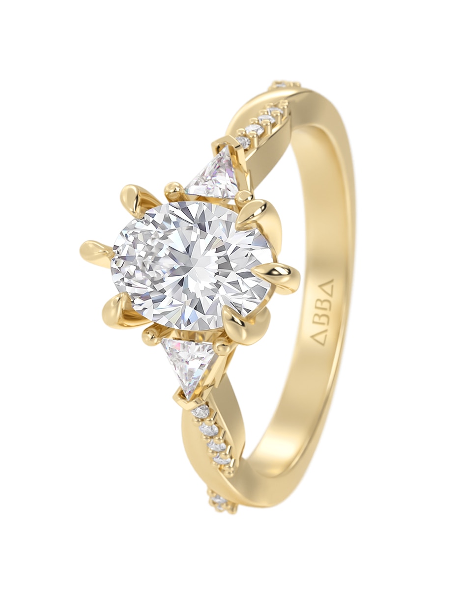 Anillo de compromiso de Oro 14 k ABBA JOYAS Zirconia