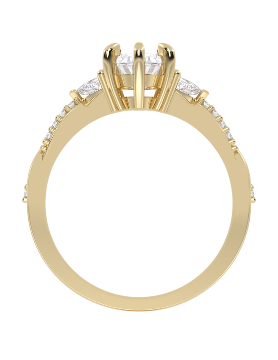 Anillo de compromiso de Oro 14 k ABBA JOYAS Zirconia