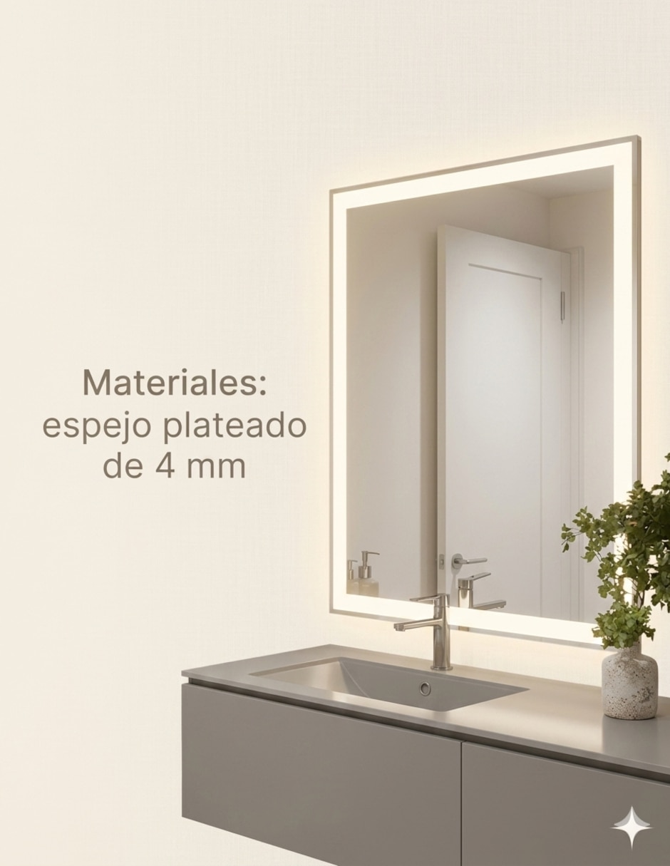 Espejo con luz rivalink rectangular con luz