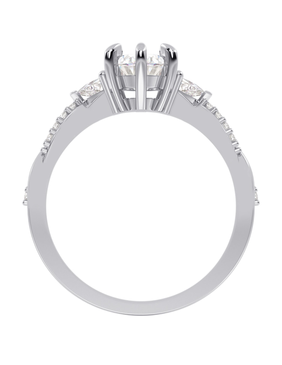 Anillo de compromiso de Oro 14 k Zirconia 2