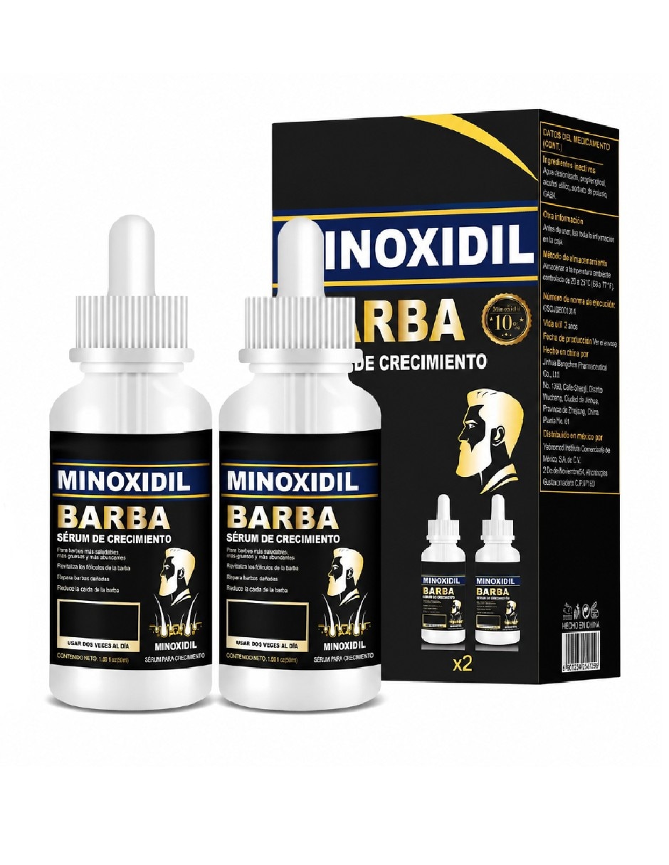 Set capilar genérica trtamiento capilar dúo de minoxidil 10% para barba bigote y cabello para todo tipo 2 piezas
