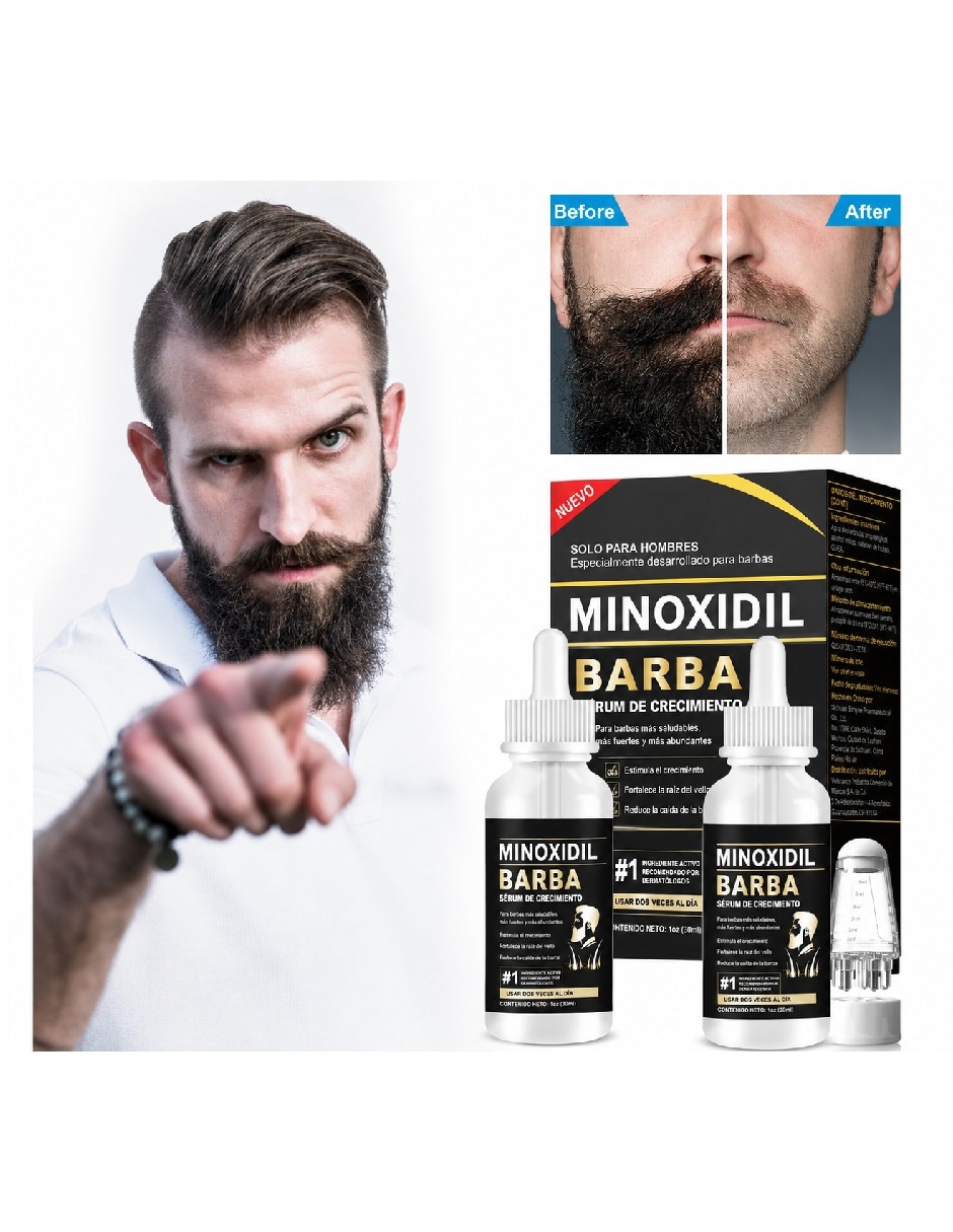 Set capilar genérica trtamiento capilar dúo de minoxidil 10% para barba bigote y cabello para todo tipo 2 piezas