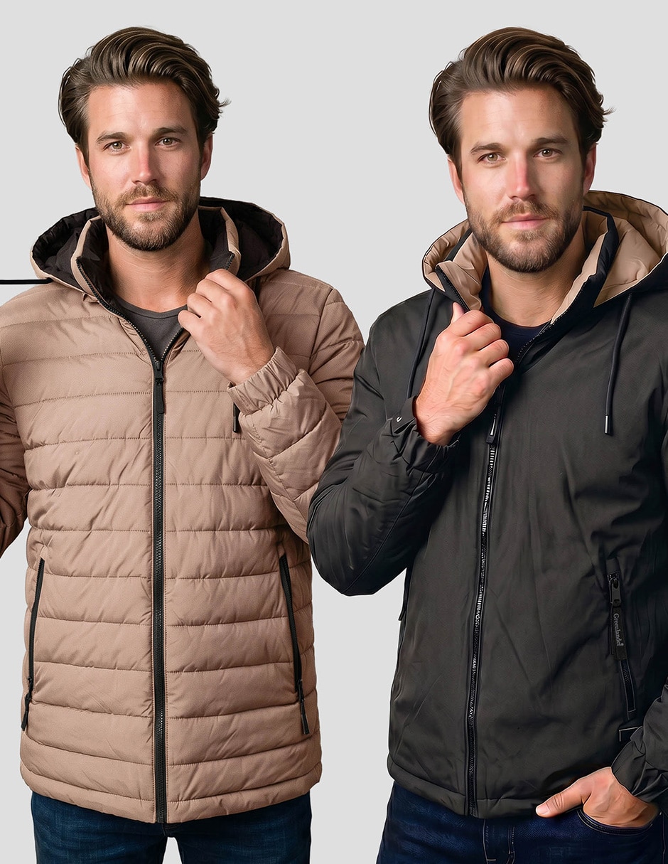 Chamarra casual greenlanderreversible para hombre