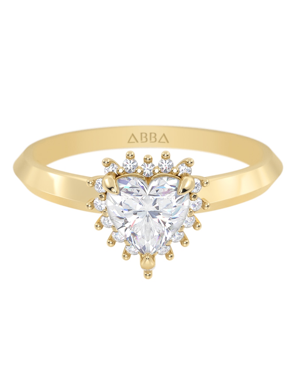Anillo de compromiso de Oro 14 k Zirconia