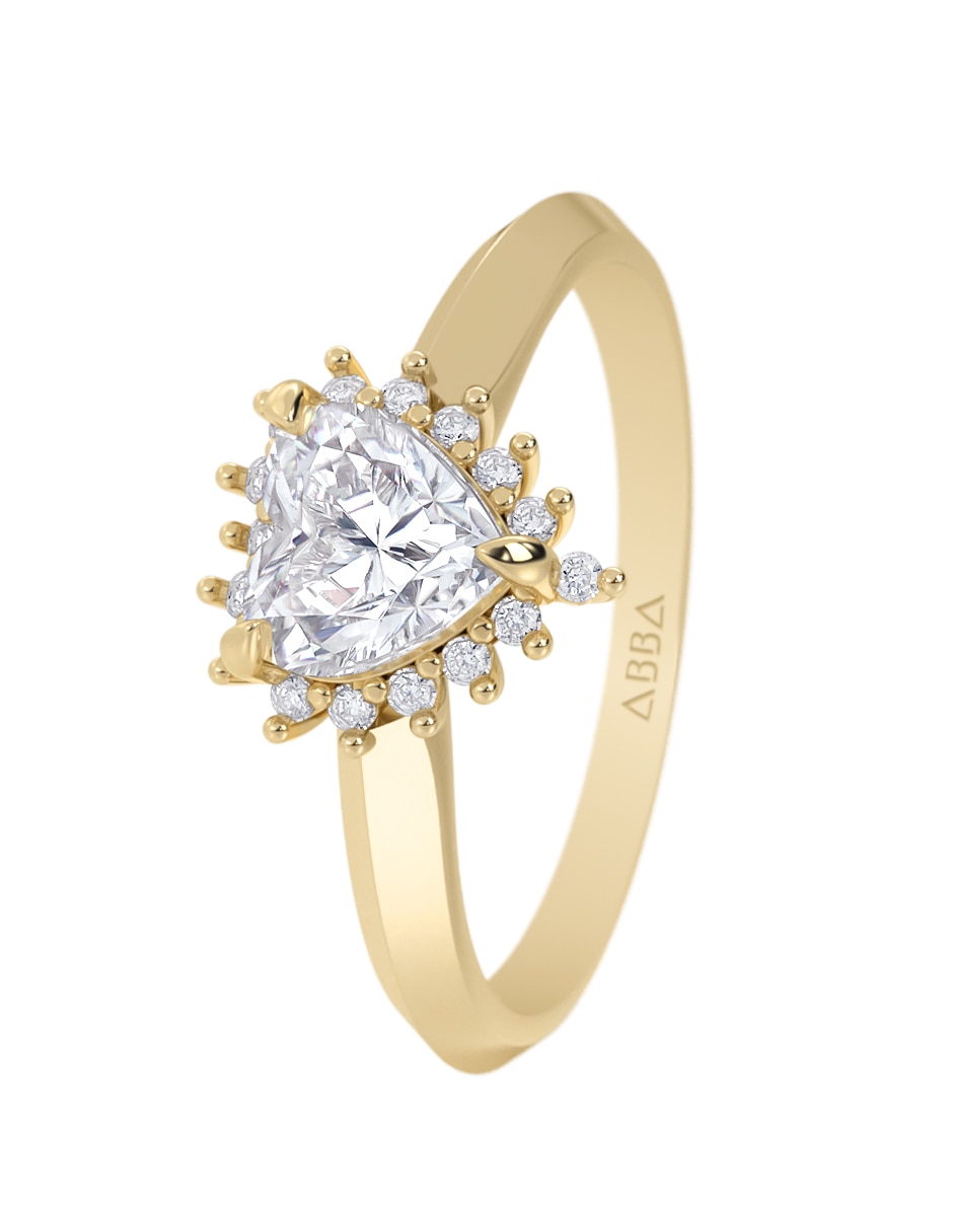Anillo de compromiso de Oro 14 k ABBA JOYAS Zirconia