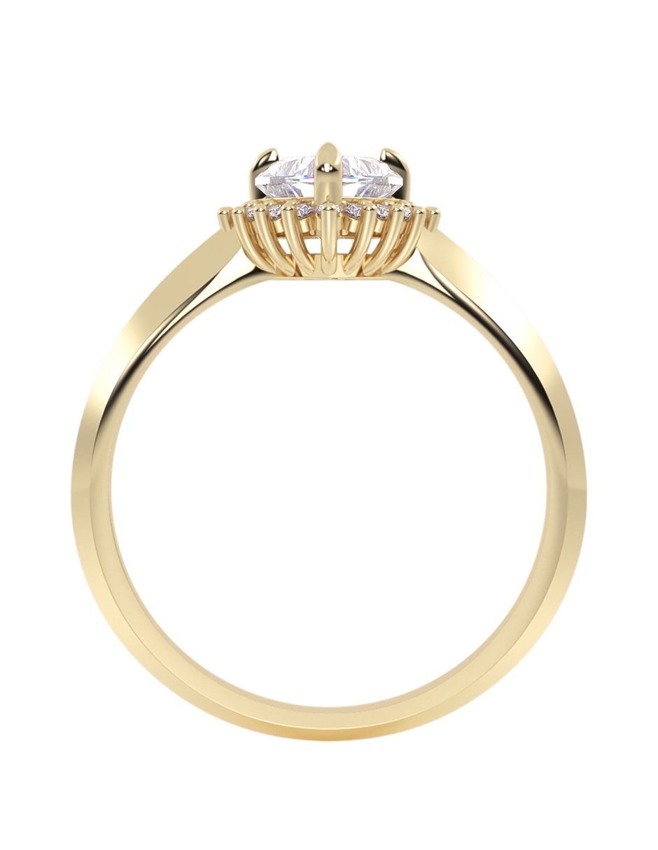 Anillo de compromiso de Oro 14 k ABBA JOYAS Zirconia