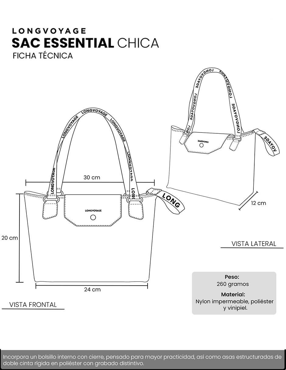 Bolsa tote longvoyage essential para mujer