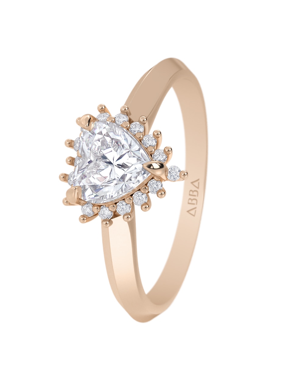 Anillo de compromiso de Oro 14 k Zirconia 5