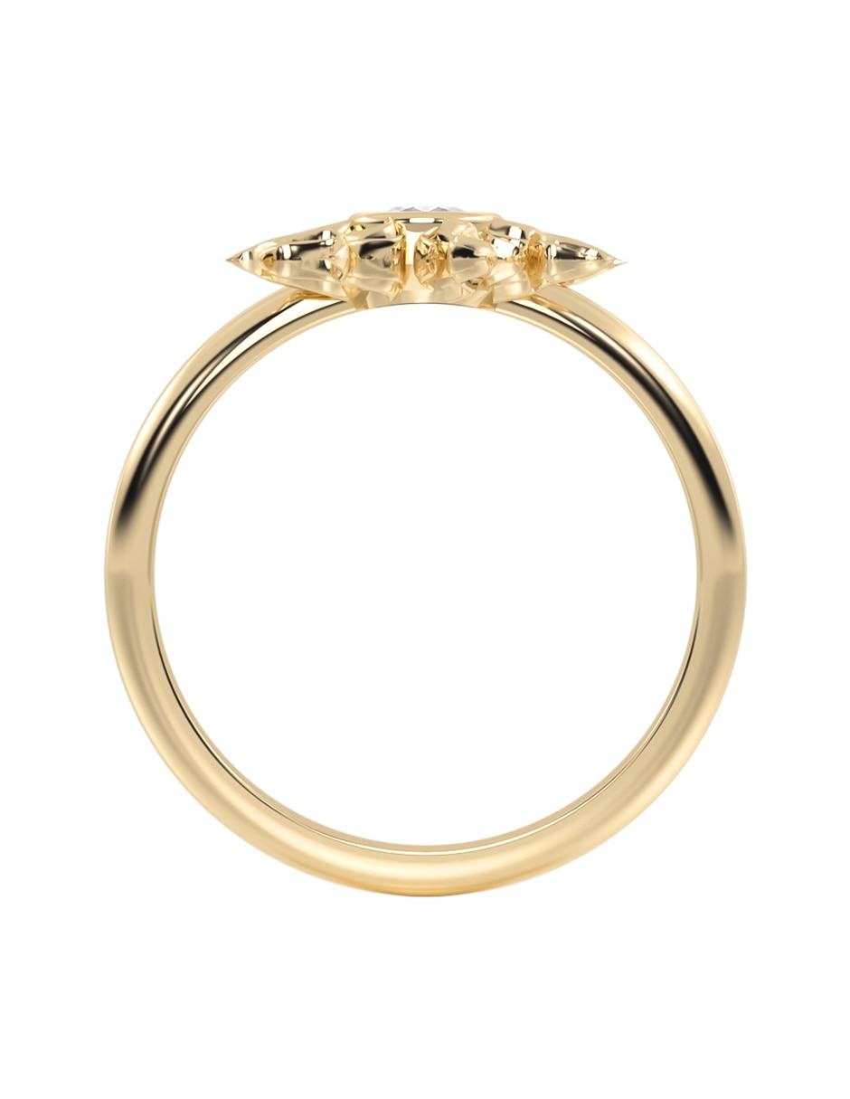 Anillo de sol abba joyas 10 k de oro zirconia brillante