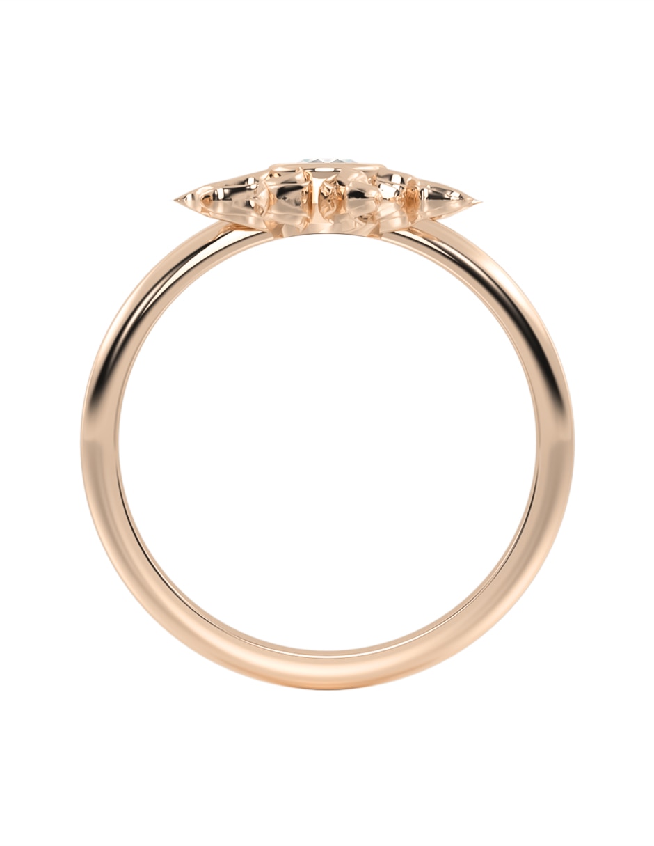 Anillo de sol 14 K de oro zirconia brillante 4