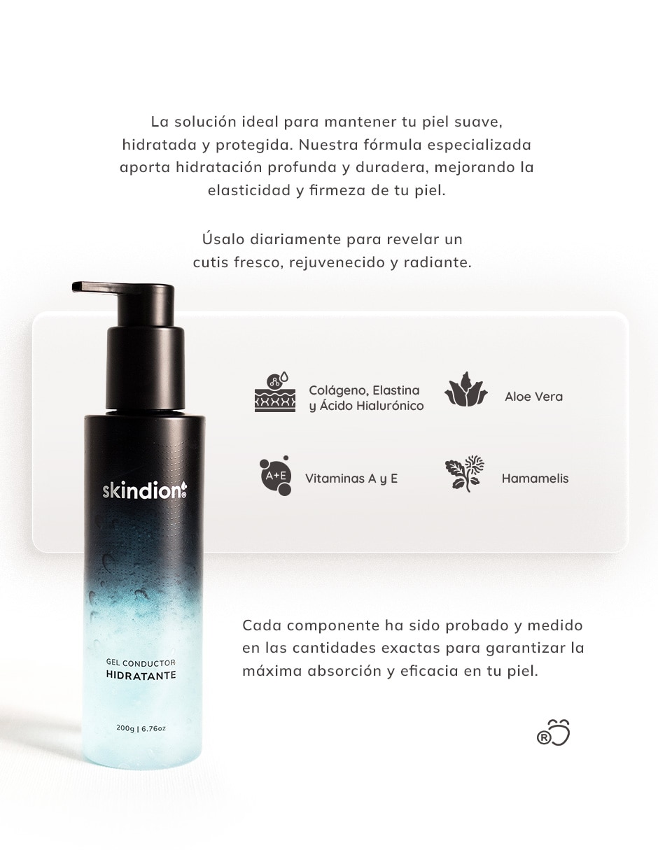 Hidratante gel hidratante skindion gel hidratante facial conductor skindion gel conductor