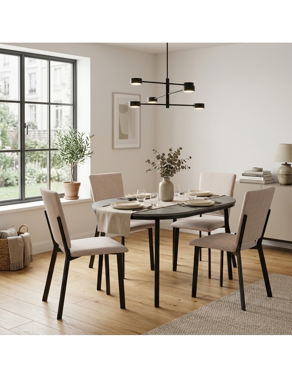 Comedor Camila+Luxen Sochic para 4 personas de MDF