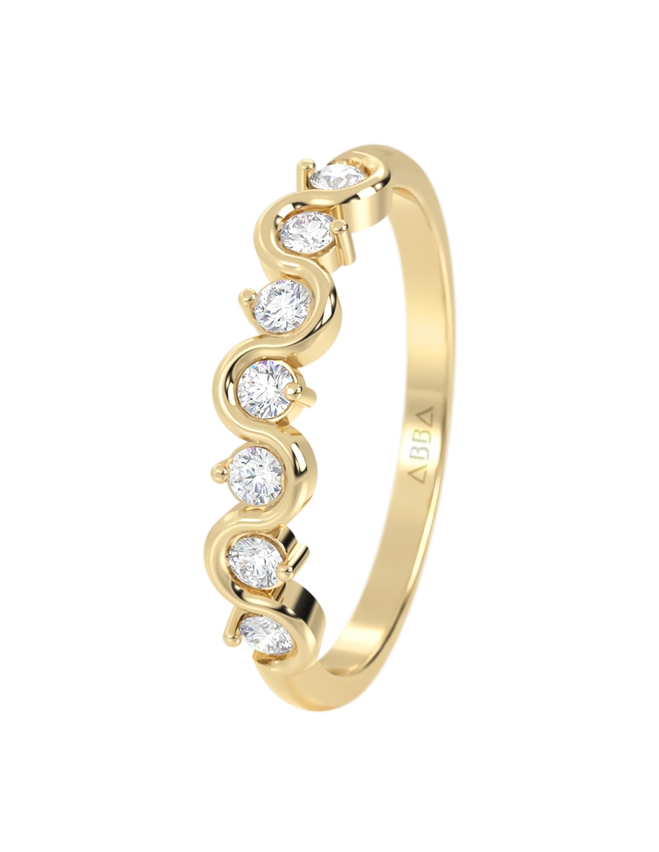 Churumbela de oro 10 k Abba Joyas zirconia