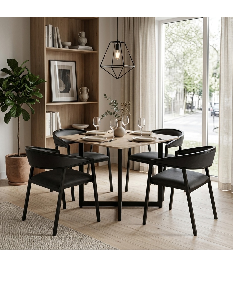 Comedor LUXEN + CAMILA SOCHIC para 4 personas de MDF