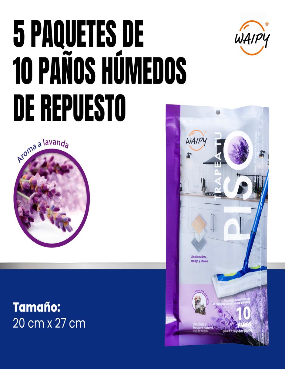 Paño limpiador Waipy de tela 5 piezas