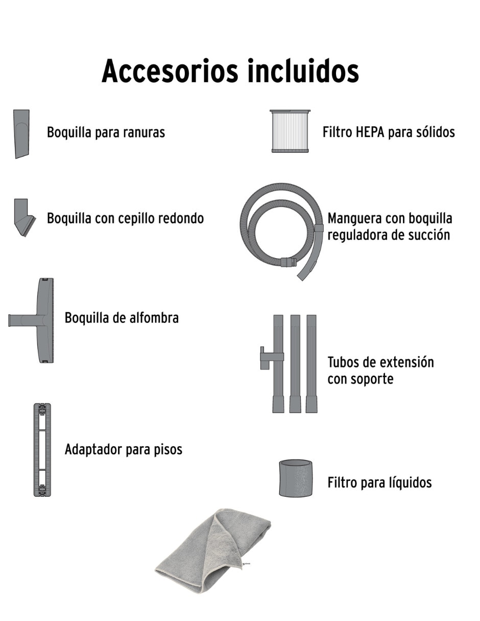 Aspiradora Truper linea hepa de solidos y liquidos 6 galones
