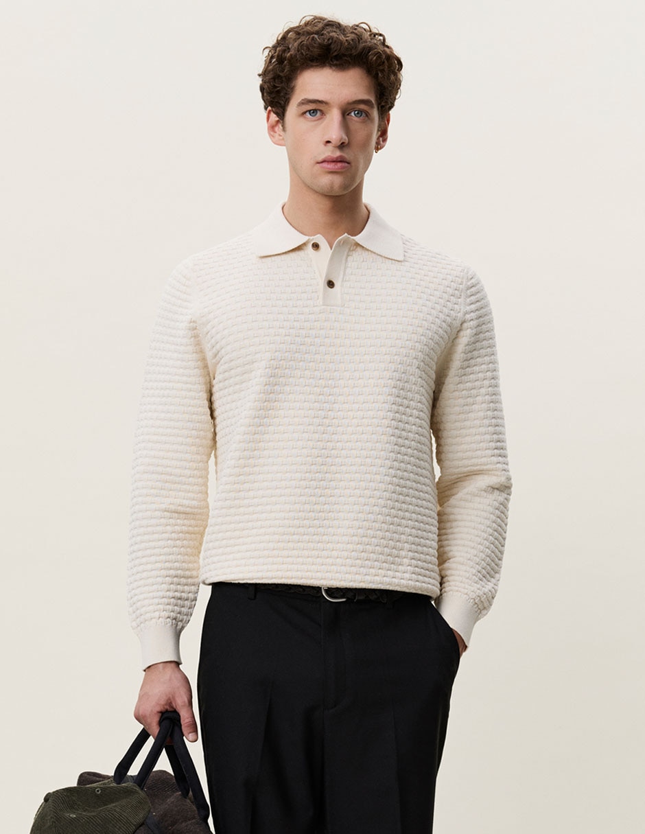 Suéter cuello polo para hombre Suéter cuello polo para hombre