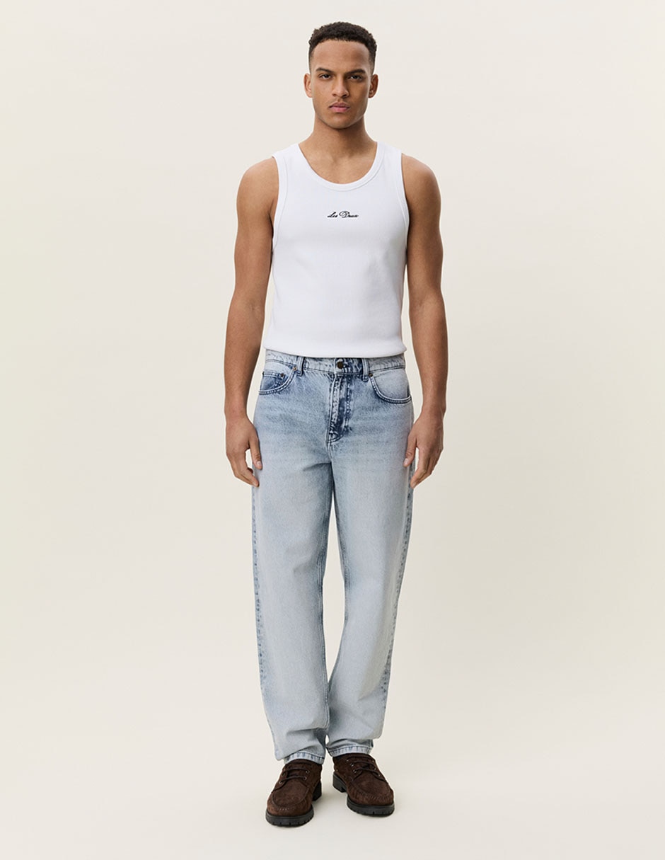 Jeans loose lavado acid wash para hombre 3