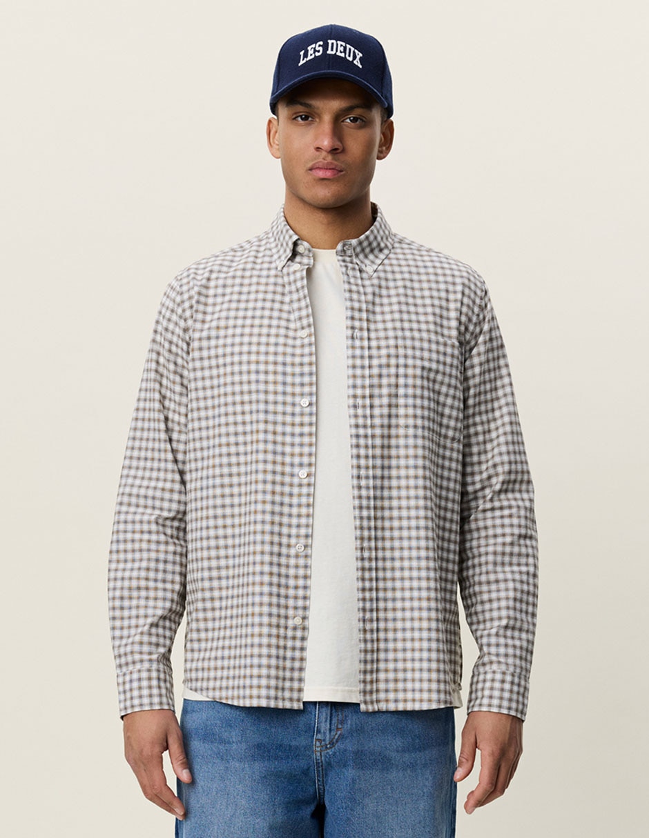 Camisa casual de algodón manga larga para hombre