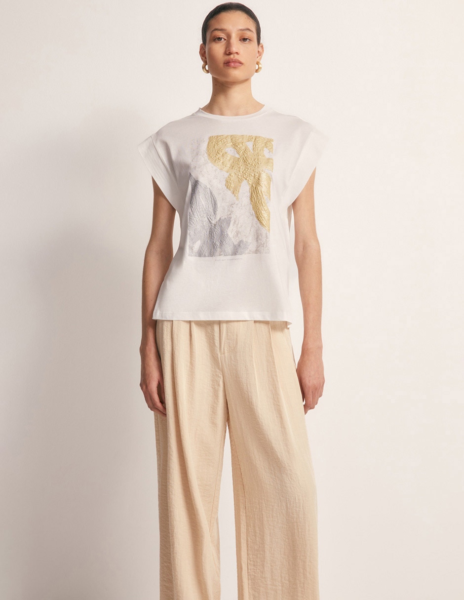 Playera manga corta cuello redondo para mujer Playera manga corta cuello redondo para mujer