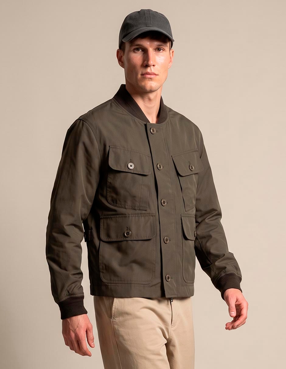 Chamarra casual con bolsillos para hombre