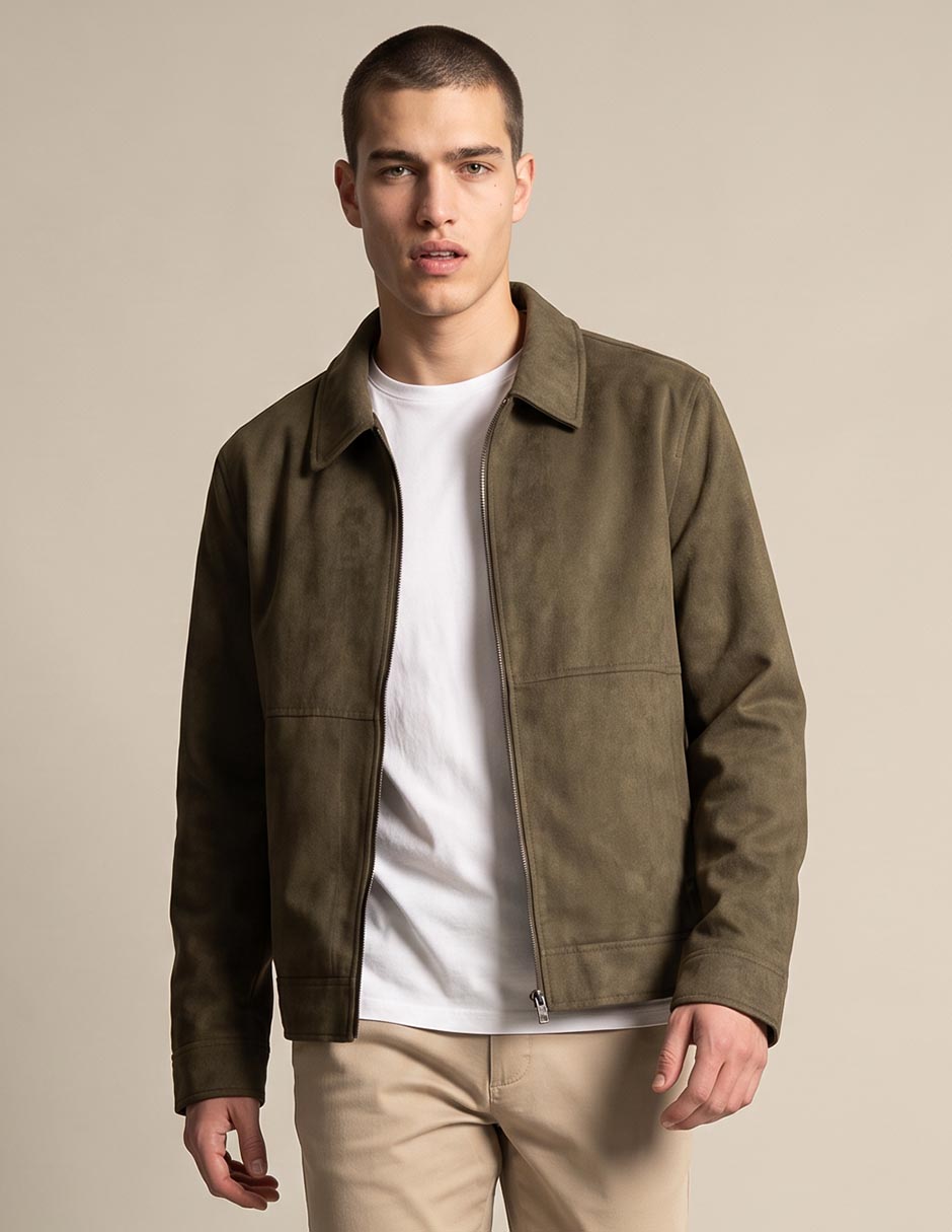Chamarra casual con bolsillos para hombre