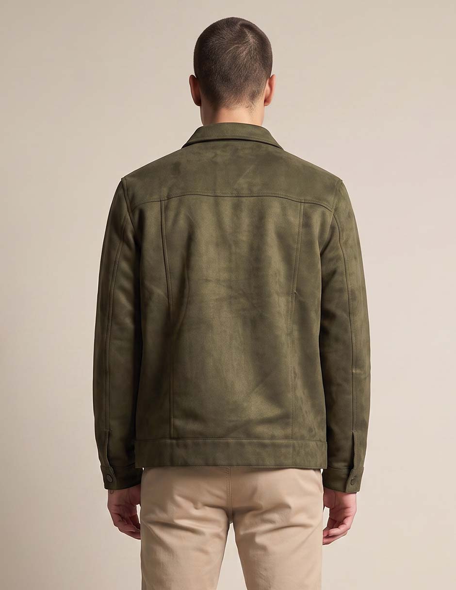 Chamarra casual de algodón con bolsillos para hombre 2