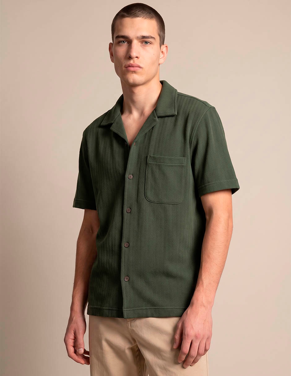 Camisa casual de algodón manga corta para hombre 1