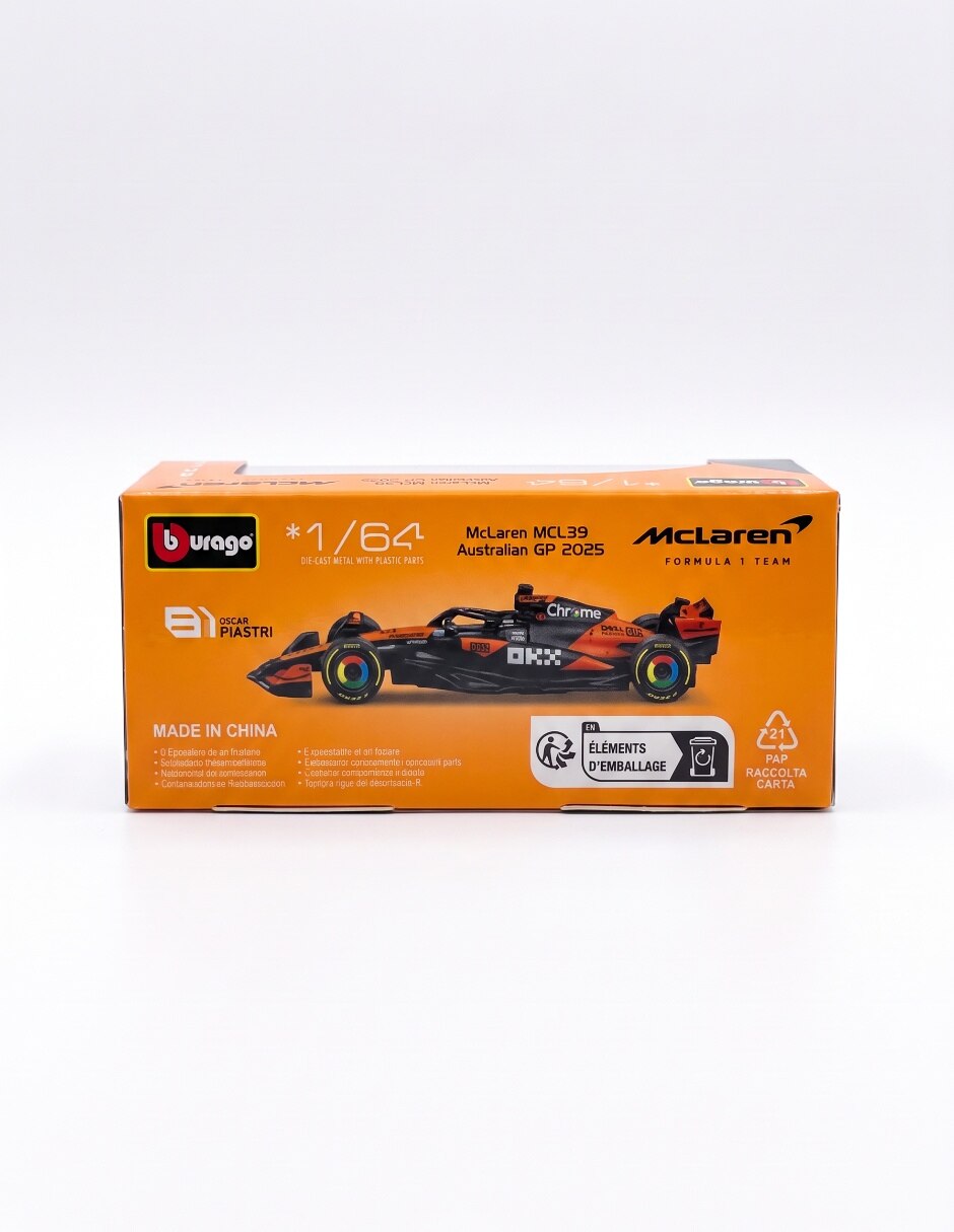 Vehiculo a escala 1:64 McLaren Mcl39 Australian Gp 2025 4