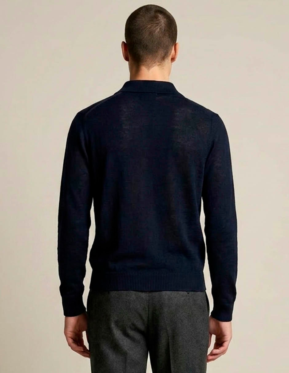 Suéter cuello camisero para hombre