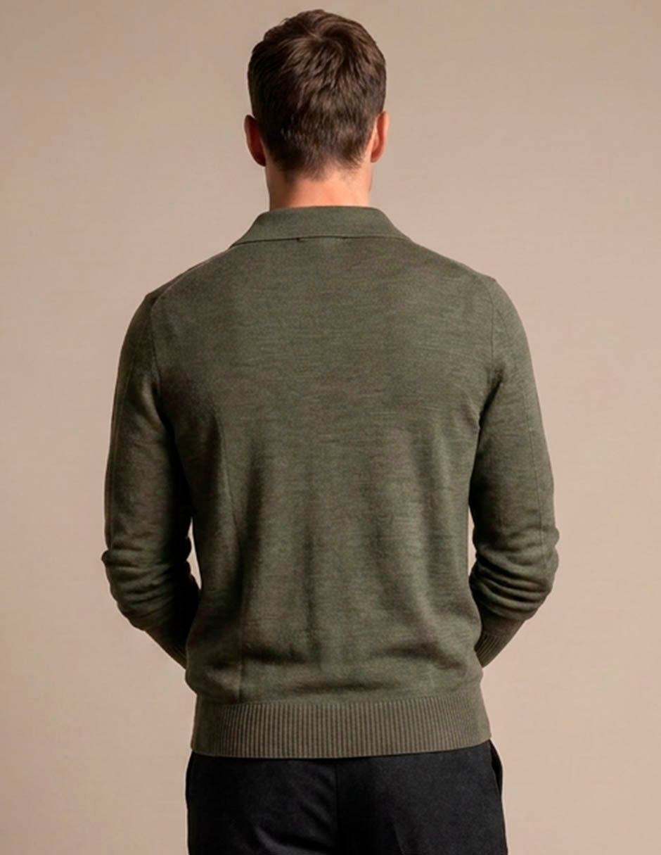 Suéter cuello camisero para hombre 2