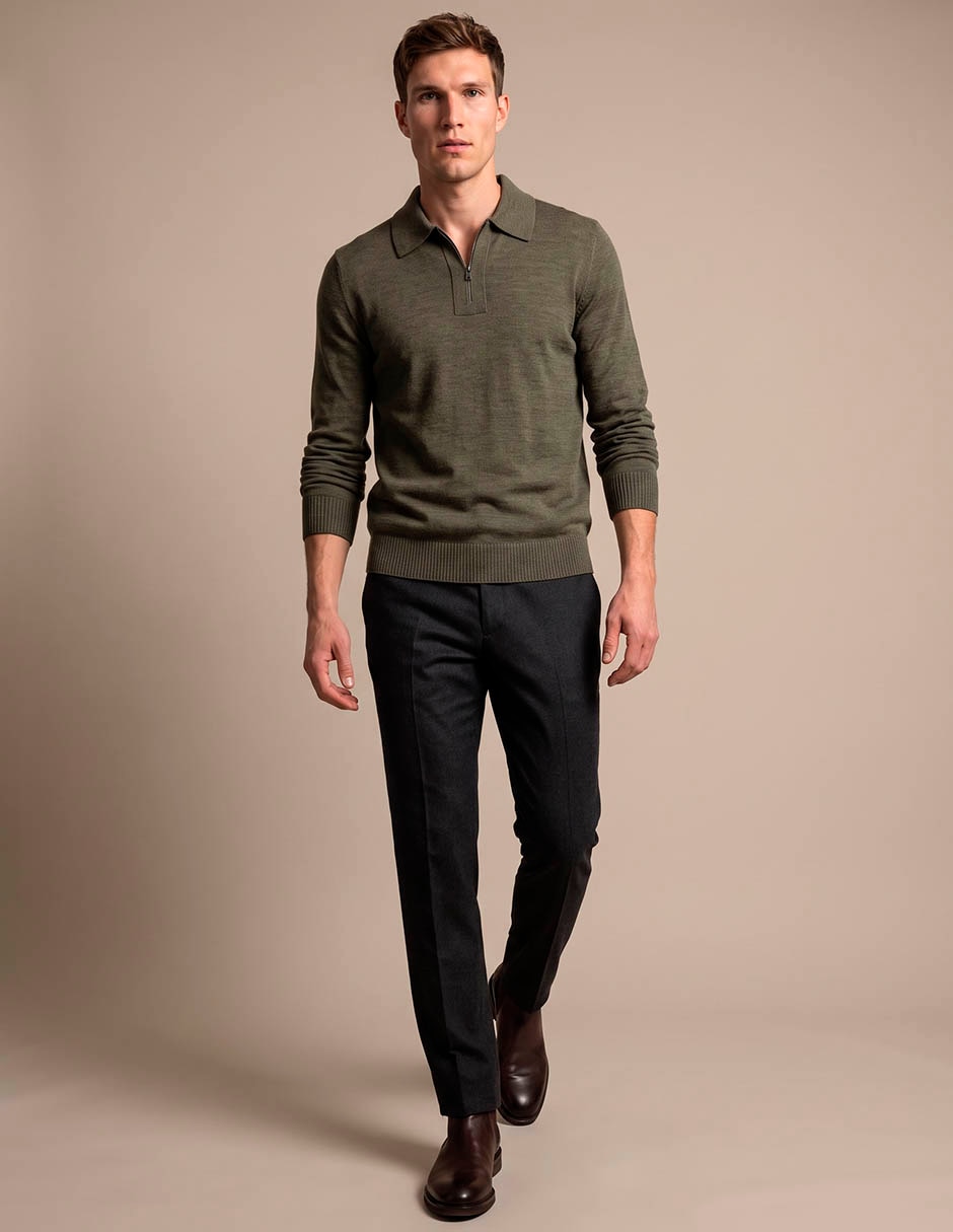 Suéter cuello camisero para hombre 3