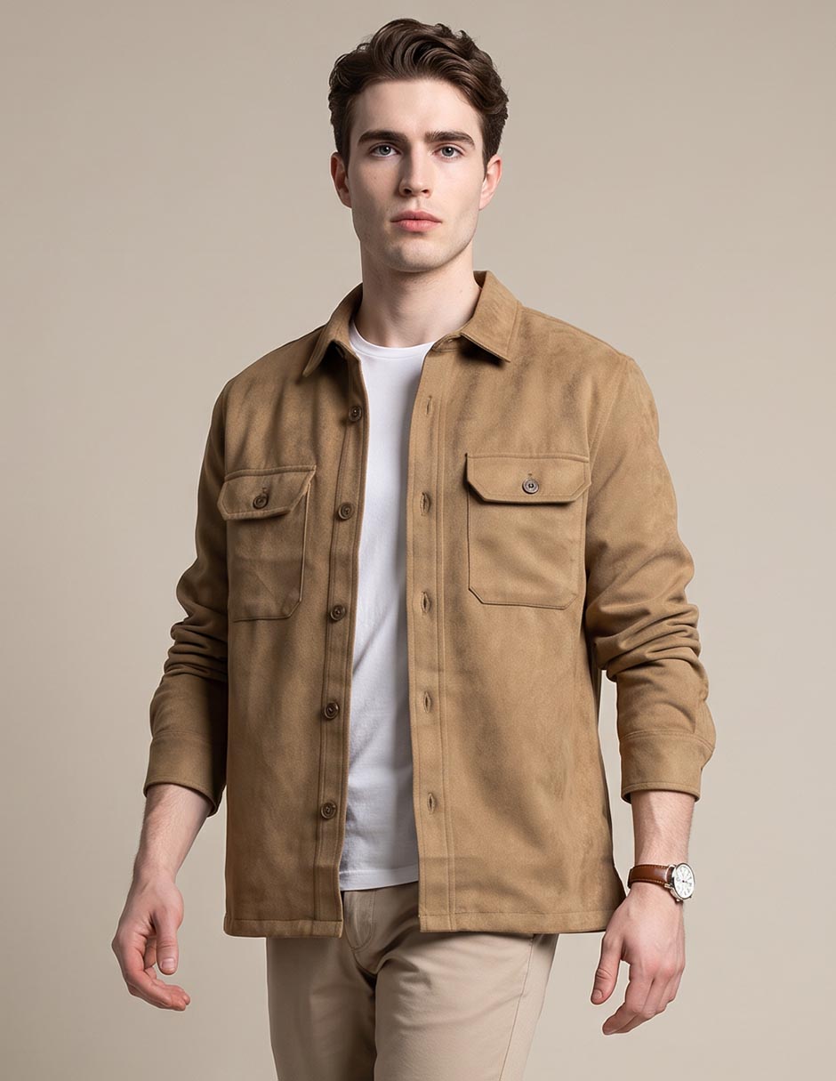 Sobrecamisa casual manga larga para hombre Sobrecamisa casual manga larga para hombre
