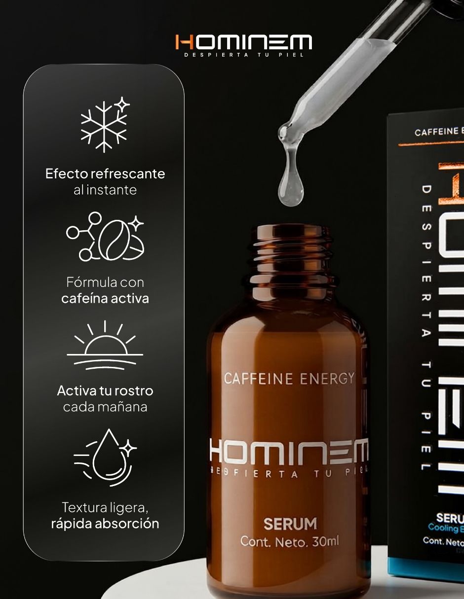 Tratamiento facial kit skincare para hombre hominem cooling effect con sérum crema facial antiojeras + crema de regal antimarcas hominem hominem