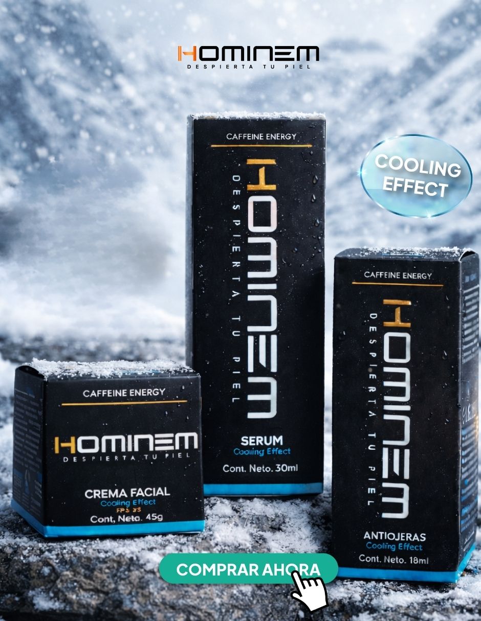 Tratamiento facial kit skincare para hombre hominem cooling effect con sérum crema facial antiojeras + crema de regal antimarcas hominem hominem