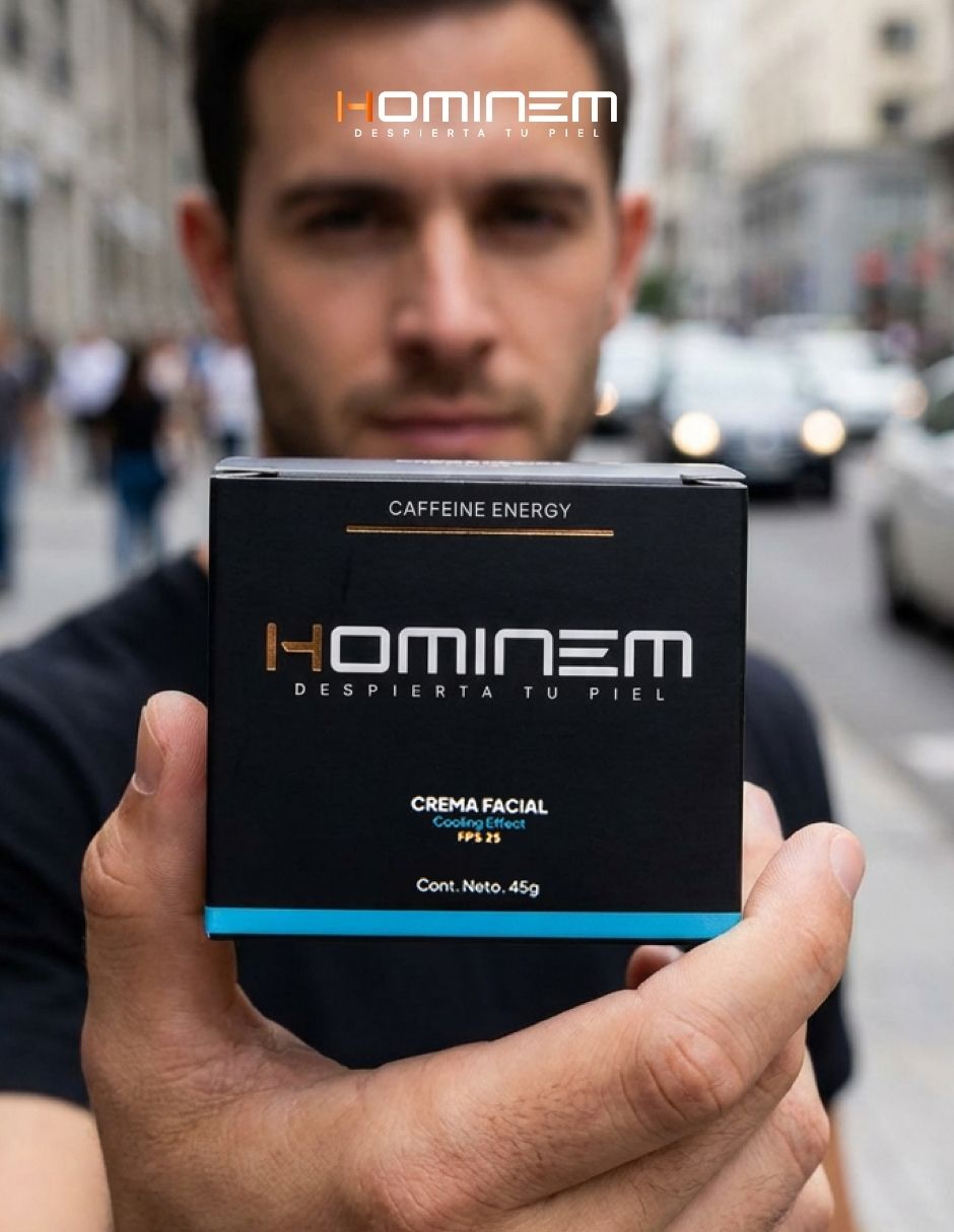 Tratamiento facial kit skincare para hombre hominem cooling effect con sérum crema facial antiojeras + crema de regal antimarcas hominem hominem