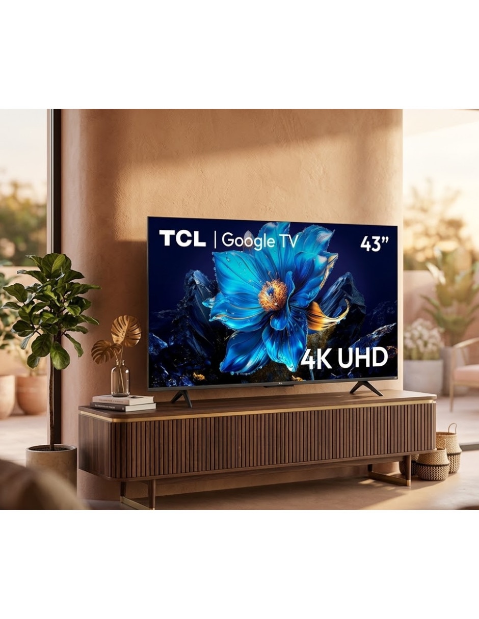Pantalla smart tv tcl qled de 4k/uhd 43q6k con google tv