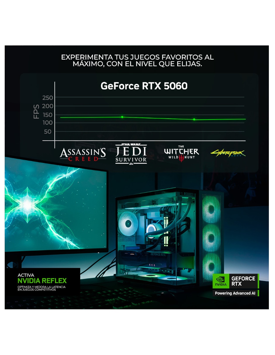 Computadora gamer dxt gaming dxtu516gb55060mt7 23.8 pulgadas Full HD Intel core ultra 5 nvidia geforce rtx 5060 16 GB RAM 1 TB SSD